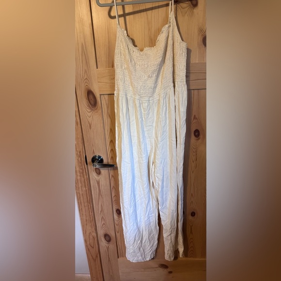 H&M Cream Sweatpants Romper Jumpsuit Relaxed Fit Joggers Size XXL - Picture 5 of 7